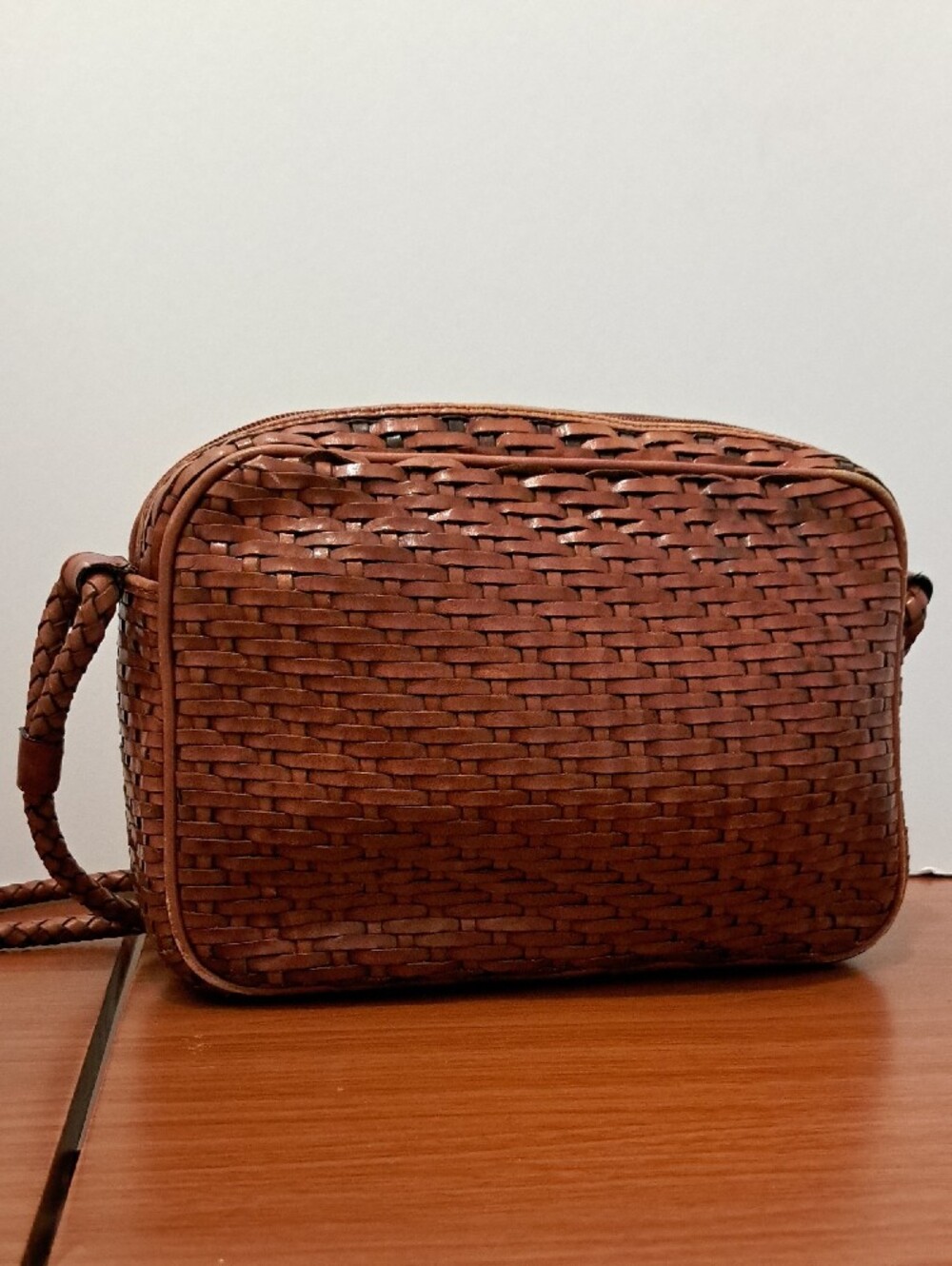Talbots Woven Brown Leather Crossbody Bag - Women - Picture 5 of 16